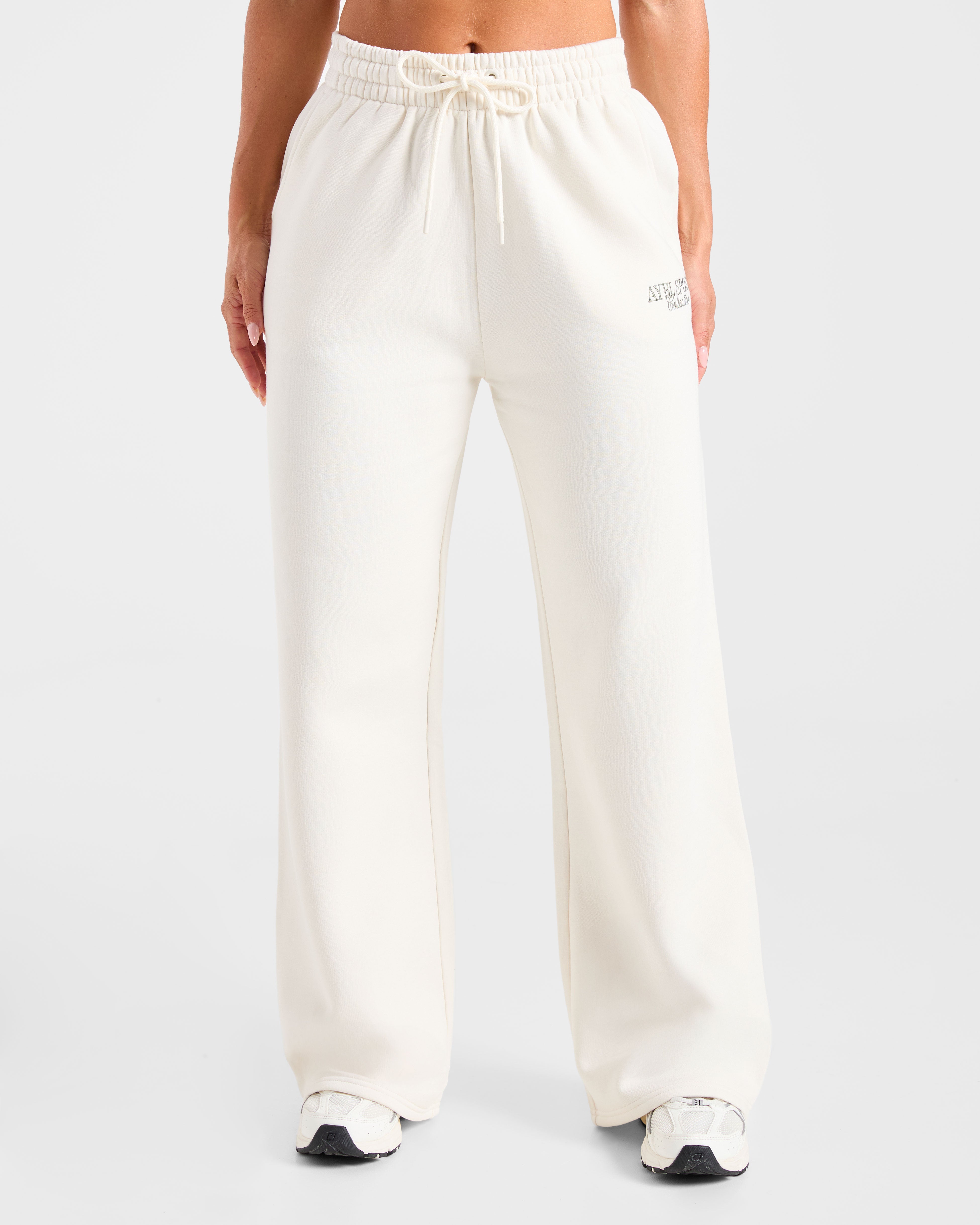 Sports Collective Oversized Straight Leg Joggers - Off White/Green